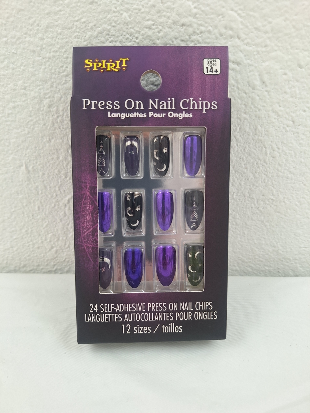 Spirit Press On Nail Chips - Purple & Black Self-Adhesive Set